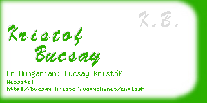 kristof bucsay business card
