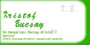 kristof bucsay business card